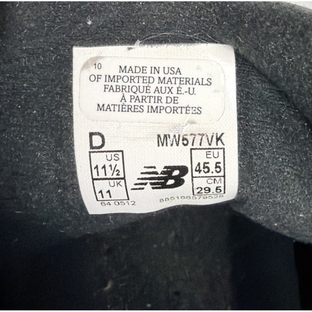 New Balance 577 Black Leather Casual Walking Shoes MW577VK Men's Size 11.5 D USA - Picture 9 of 9